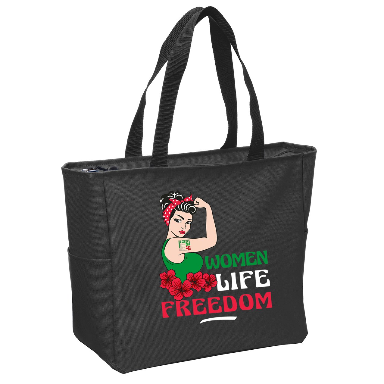 Women Life Freedom, Support Women Iran, Cute Iranian Women Zip Tote Bag