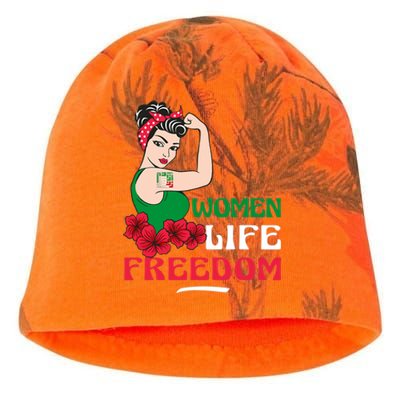 Women Life Freedom, Support Women Iran, Cute Iranian Women Kati - Camo Knit Beanie