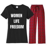 Women Life Freedom Stand With Women Of Iran Women's Flannel Pajama Set