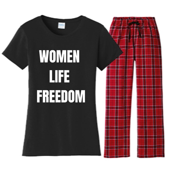 Women Life Freedom Stand With Women Of Iran Women's Flannel Pajama Set