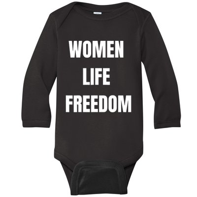 Women Life Freedom Stand With Women Of Iran Baby Long Sleeve Bodysuit