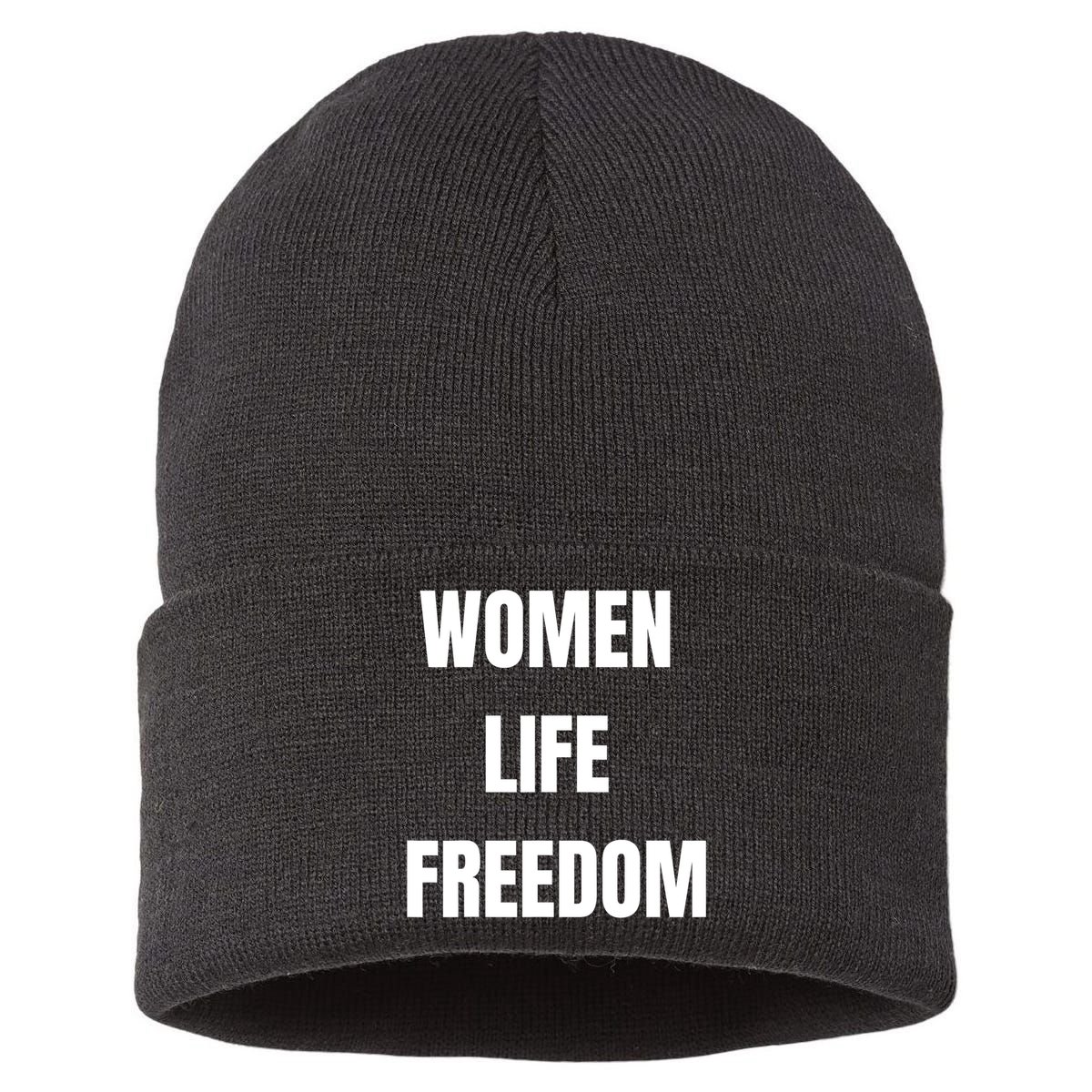Women Life Freedom Stand With Women Of Iran Sustainable Knit Beanie