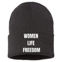 Women Life Freedom Stand With Women Of Iran Sustainable Knit Beanie