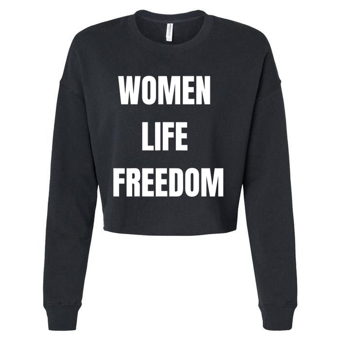 Women Life Freedom Stand With Women Of Iran Cropped Pullover Crew