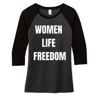 Women Life Freedom Stand With Women Of Iran Women's Tri-Blend 3/4-Sleeve Raglan Shirt