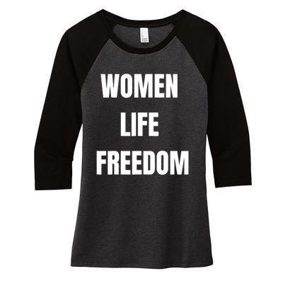 Women Life Freedom Stand With Women Of Iran Women's Tri-Blend 3/4-Sleeve Raglan Shirt