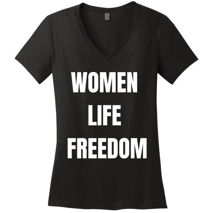 Women Life Freedom Stand With Women Of Iran Women's V-Neck T-Shirt