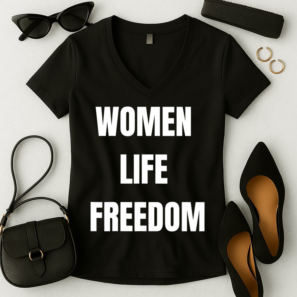 Women Life Freedom Stand With Women Of Iran Women's V-Neck T-Shirt