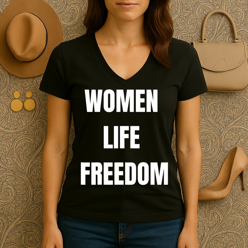 Women Life Freedom Stand With Women Of Iran Women's V-Neck T-Shirt