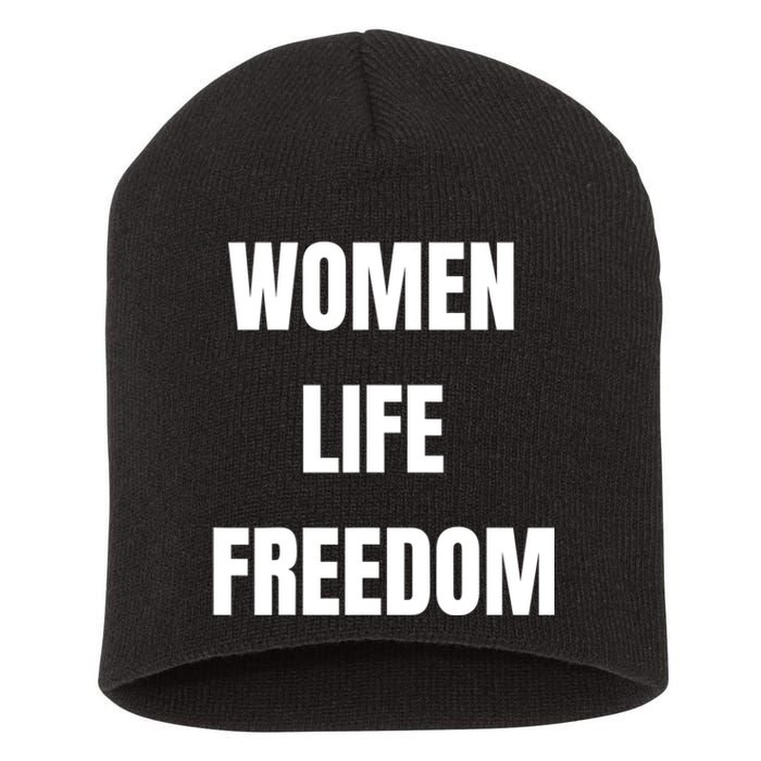 Women Life Freedom Stand With Women Of Iran Short Acrylic Beanie