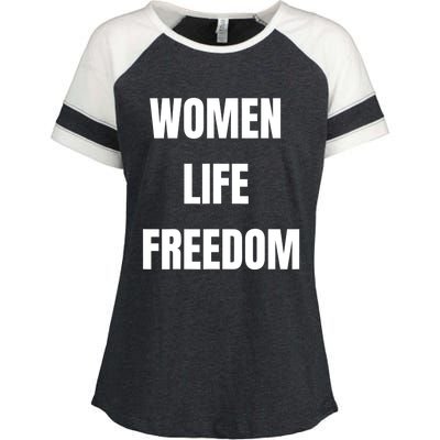 Women Life Freedom Stand With Women Of Iran Enza Ladies Jersey Colorblock Tee