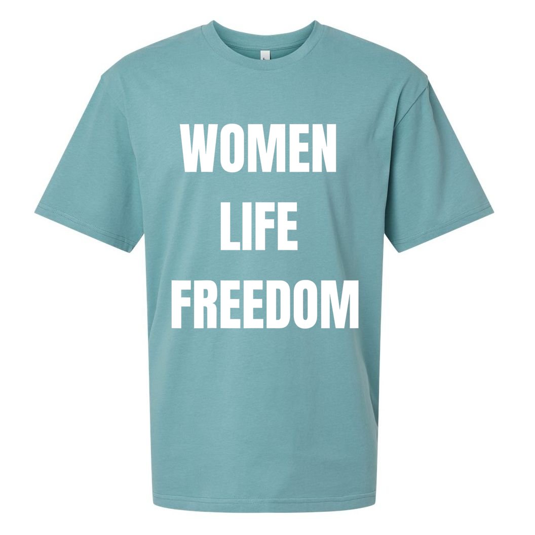 Women Life Freedom Stand With Women Of Iran Sueded Cloud Jersey T-Shirt