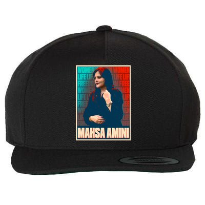 Women Life Freedom Mahsa Amini Vintage Poster Wool Snapback Cap