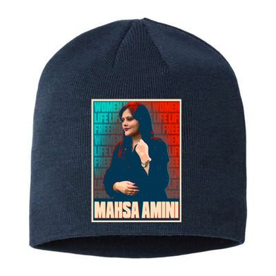 Women Life Freedom Mahsa Amini Vintage Poster Sustainable Beanie