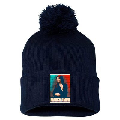 Women Life Freedom Mahsa Amini Vintage Poster Pom Pom 12in Knit Beanie