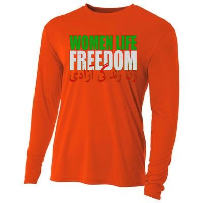 Women Life Freedom Zan Zendegi Azadi Persian Iranian Women Cooling Performance Long Sleeve Crew