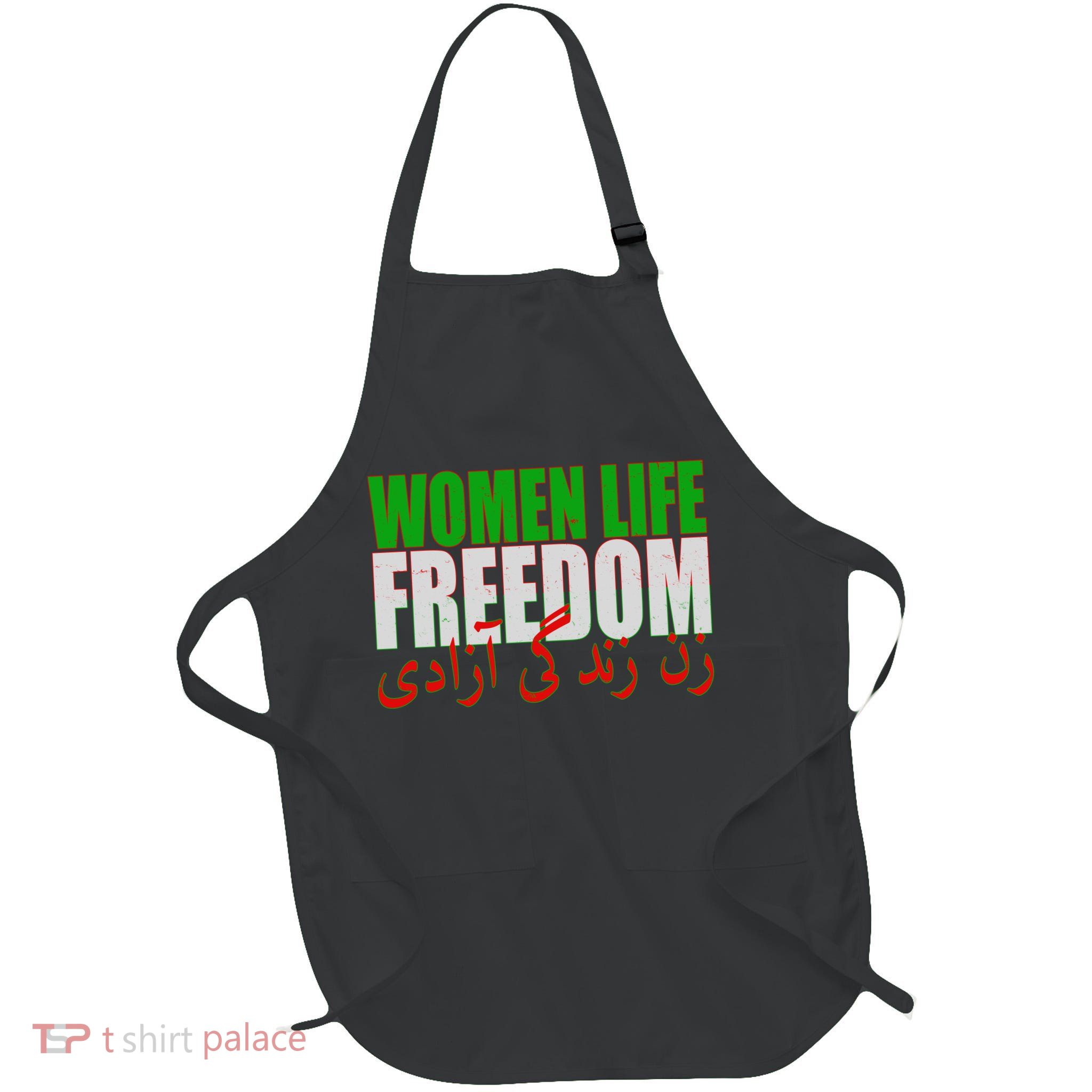 Women Life Freedom Zan Zendegi Azadi Persian Iranian Women Full-Length Apron With Pockets