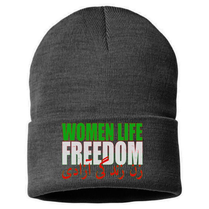 Women Life Freedom Zan Zendegi Azadi Persian Iranian Women Sustainable Knit Beanie