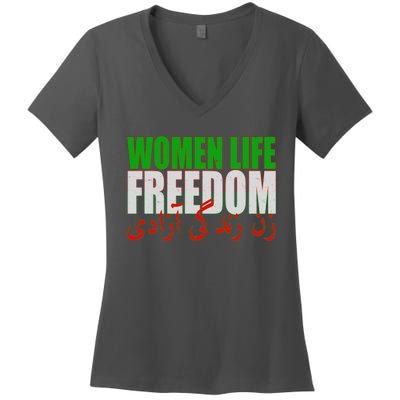 Women Life Freedom Zan Zendegi Azadi Persian Iranian Women Women's V-Neck T-Shirt