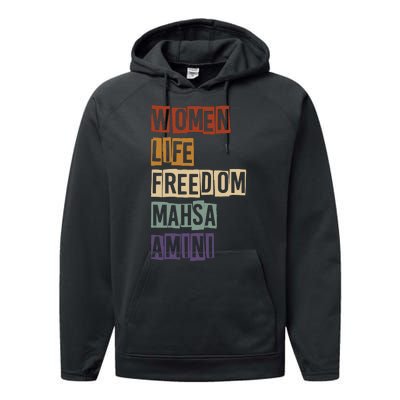 Women Life Freedom Mahsa Amini Rise With The Women Of Iran Performance Fleece Hoodie