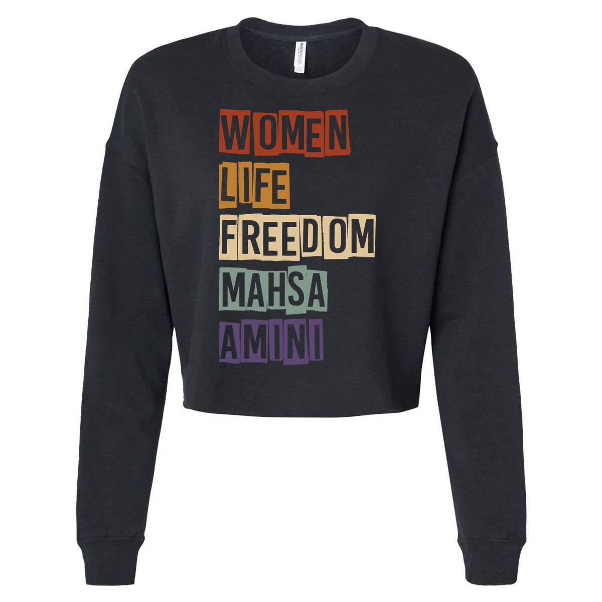 Women Life Freedom Mahsa Amini Rise With The Women Of Iran Cropped Pullover Crew