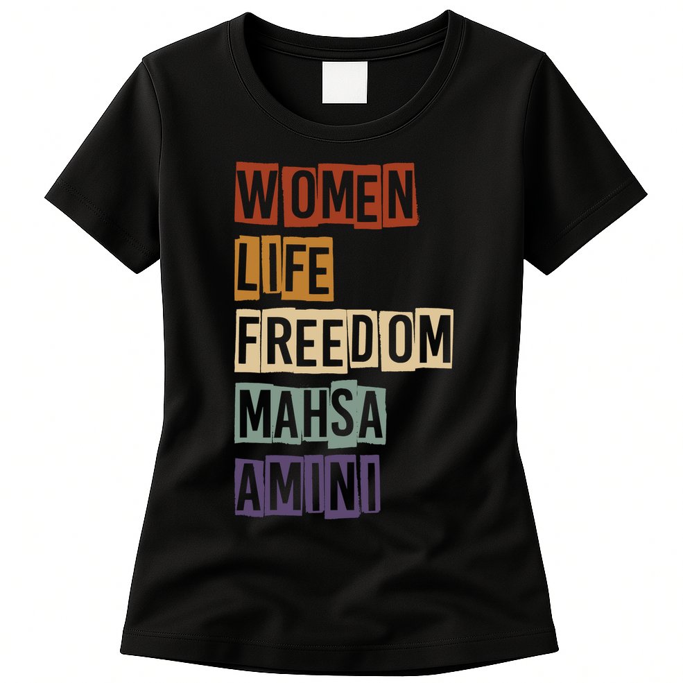 Women Life Freedom Mahsa Amini Rise With The Women Of Iran Womens T-Shirt