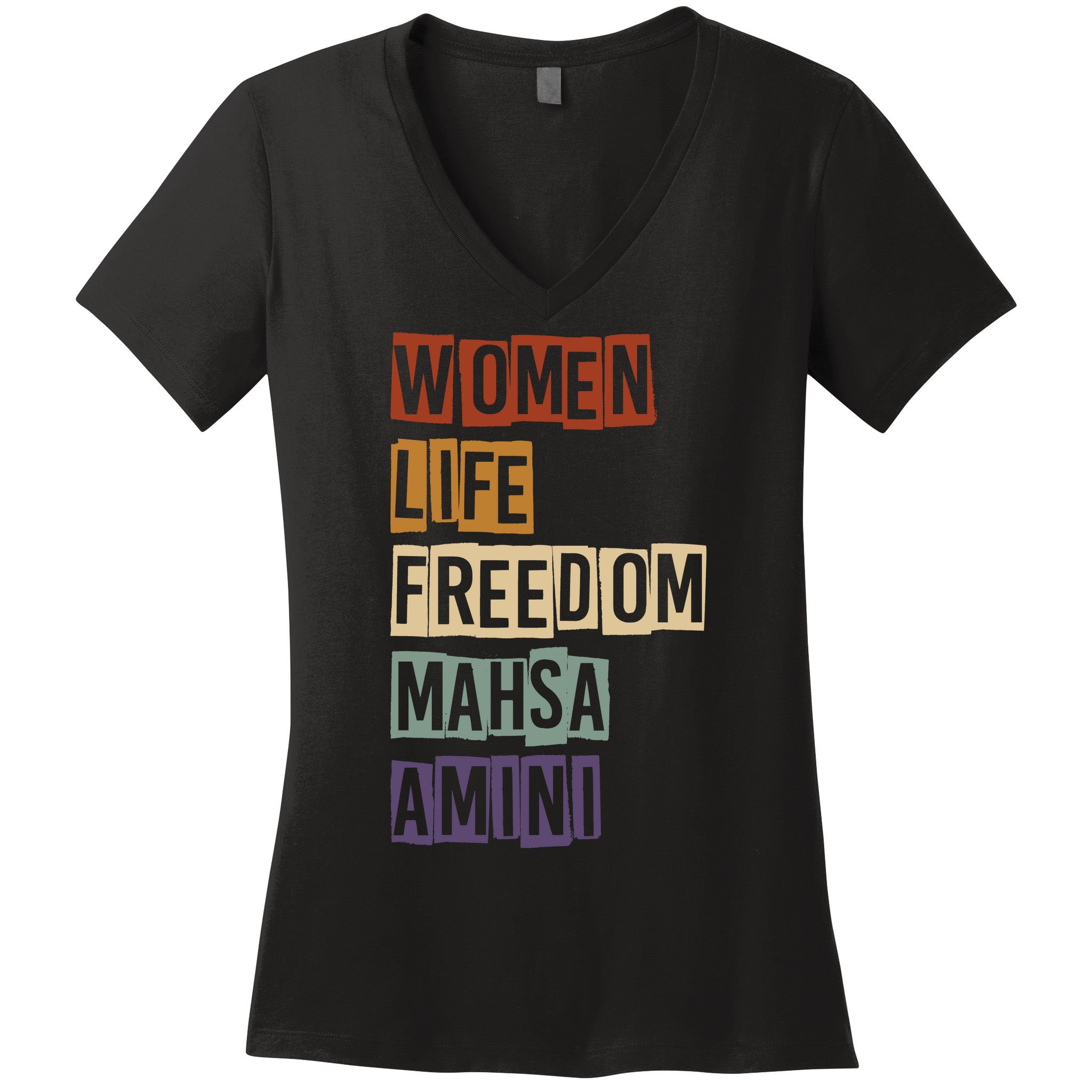 Women Life Freedom Mahsa Amini Rise With The Women Of Iran Women's V-Neck T-Shirt