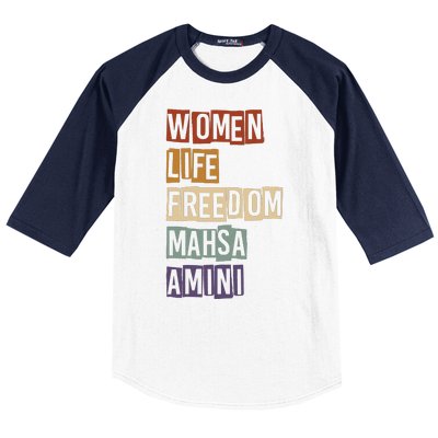 Women Life Freedom Mahsa Amini Rise With The Women Of Iran Baseball Sleeve Shirt