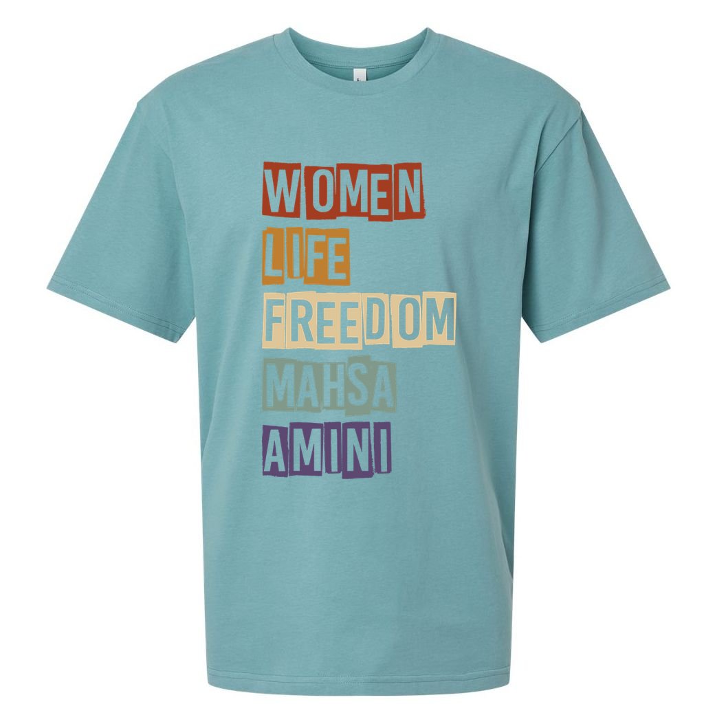 Women Life Freedom Mahsa Amini Rise With The Women Of Iran Sueded Cloud Jersey T-Shirt