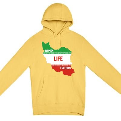 Wo Life Freedom Cute Iranian Flag Of Iran Gift Premium Pullover Hoodie