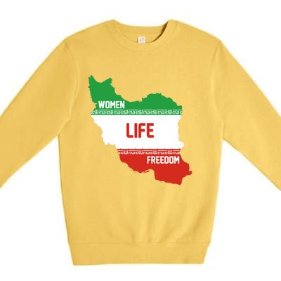 Wo Life Freedom Cute Iranian Flag Of Iran Gift Premium Crewneck Sweatshirt