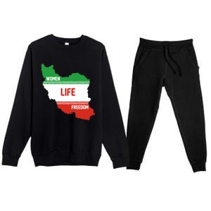 Wo Life Freedom Cute Iranian Flag Of Iran Gift Premium Crewneck Sweatsuit Set