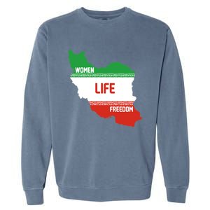 Wo Life Freedom Cute Iranian Flag Of Iran Gift Garment-Dyed Sweatshirt