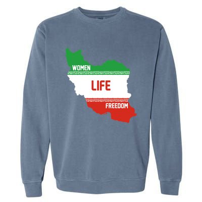 Wo Life Freedom Cute Iranian Flag Of Iran Gift Garment-Dyed Sweatshirt