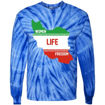 Wo Life Freedom Cute Iranian Flag Of Iran Gift Tie-Dye Long Sleeve Shirt