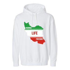 Wo Life Freedom Cute Iranian Flag Of Iran Gift Garment-Dyed Fleece Hoodie