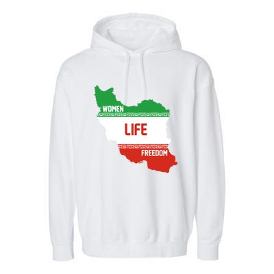 Wo Life Freedom Cute Iranian Flag Of Iran Gift Garment-Dyed Fleece Hoodie