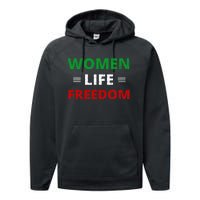 Women Life Freedom Shirt Zan Zendegi Azadi Iran Performance Fleece Hoodie