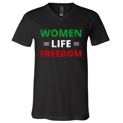 Women Life Freedom Shirt Zan Zendegi Azadi Iran V-Neck T-Shirt