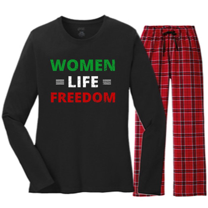 Women Life Freedom Shirt Zan Zendegi Azadi Iran Women's Long Sleeve Flannel Pajama Set 