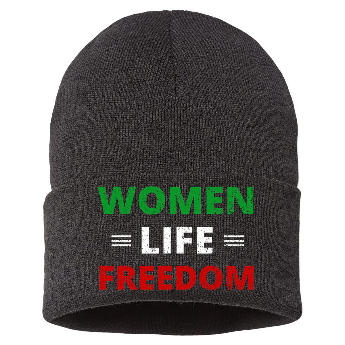 Women Life Freedom Shirt Zan Zendegi Azadi Iran Sustainable Knit Beanie