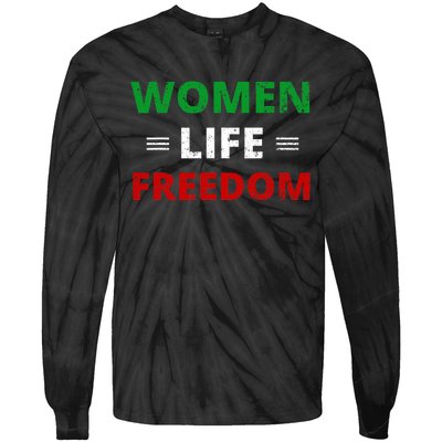 Women Life Freedom Shirt Zan Zendegi Azadi Iran Tie-Dye Long Sleeve Shirt