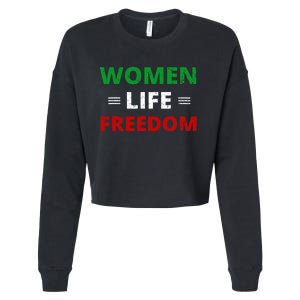 Women Life Freedom Shirt Zan Zendegi Azadi Iran Cropped Pullover Crew