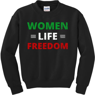 Women Life Freedom Shirt Zan Zendegi Azadi Iran Kids Sweatshirt