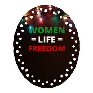 Women Life Freedom Shirt Zan Zendegi Azadi Iran Ceramic Oval Ornament