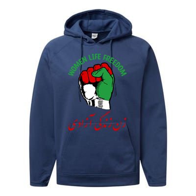 Wo Life Freedom Iran Flag Rise With Of Iran Gift Performance Fleece Hoodie