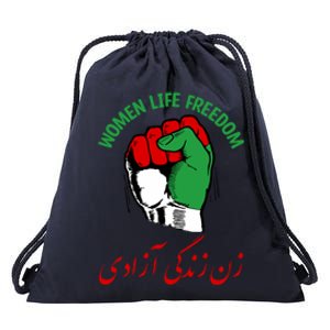 Wo Life Freedom Iran Flag Rise With Of Iran Gift Drawstring Bag