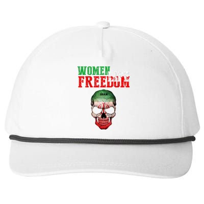 WOMEN LIFE FREEDOM, Skull Iranian Flag Women Of Iran Freedom Snapback Five-Panel Rope Hat