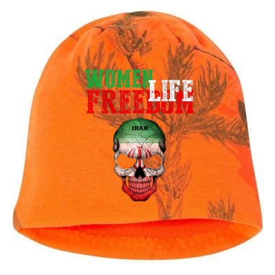 WOMEN LIFE FREEDOM, Skull Iranian Flag Women Of Iran Freedom Kati - Camo Knit Beanie