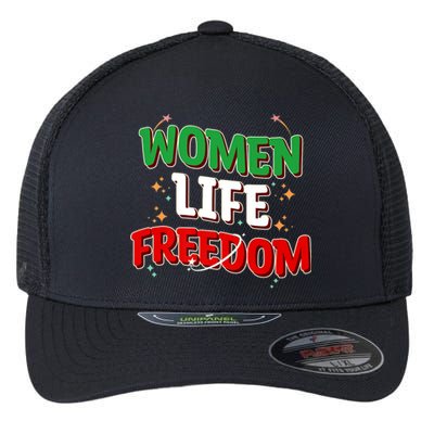 Wo Life Freedom Iranian Flag Of Iran Gift Flexfit Unipanel Trucker Cap